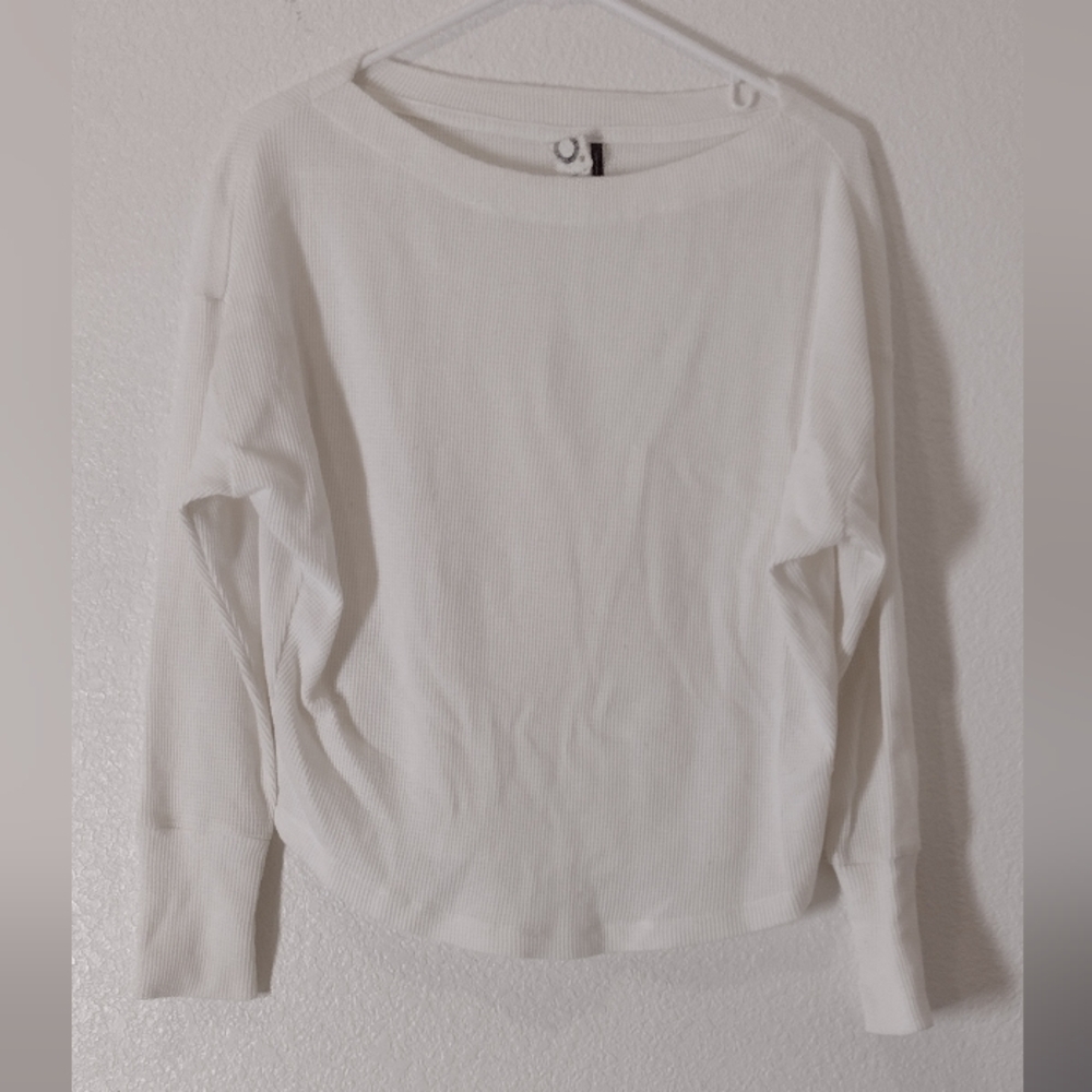 Anthropologie white waffle print sweater